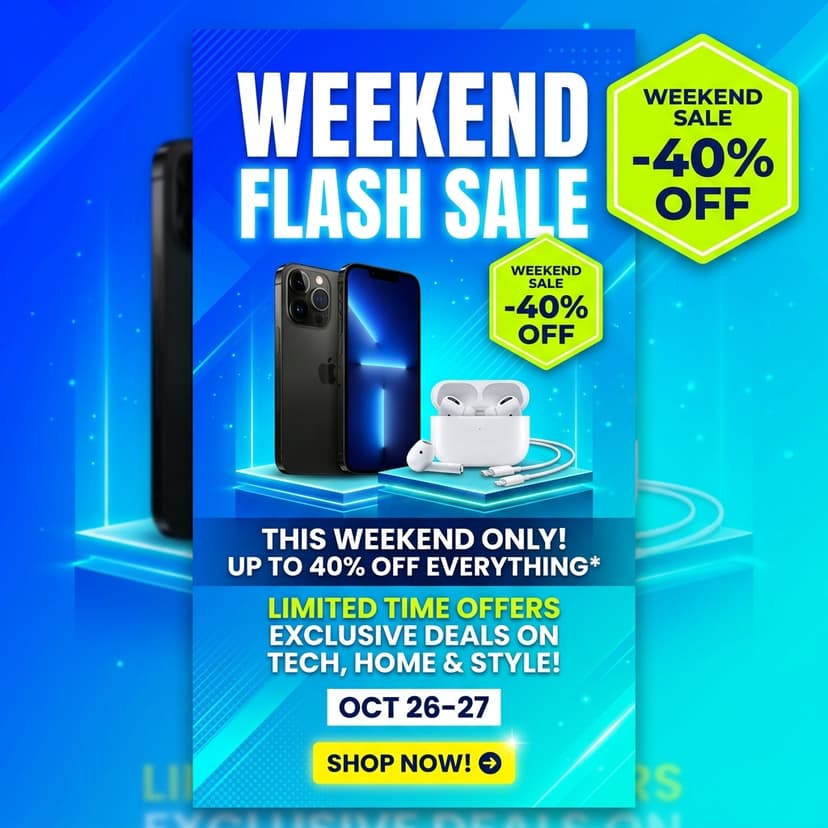 Generated weekend sale graphic